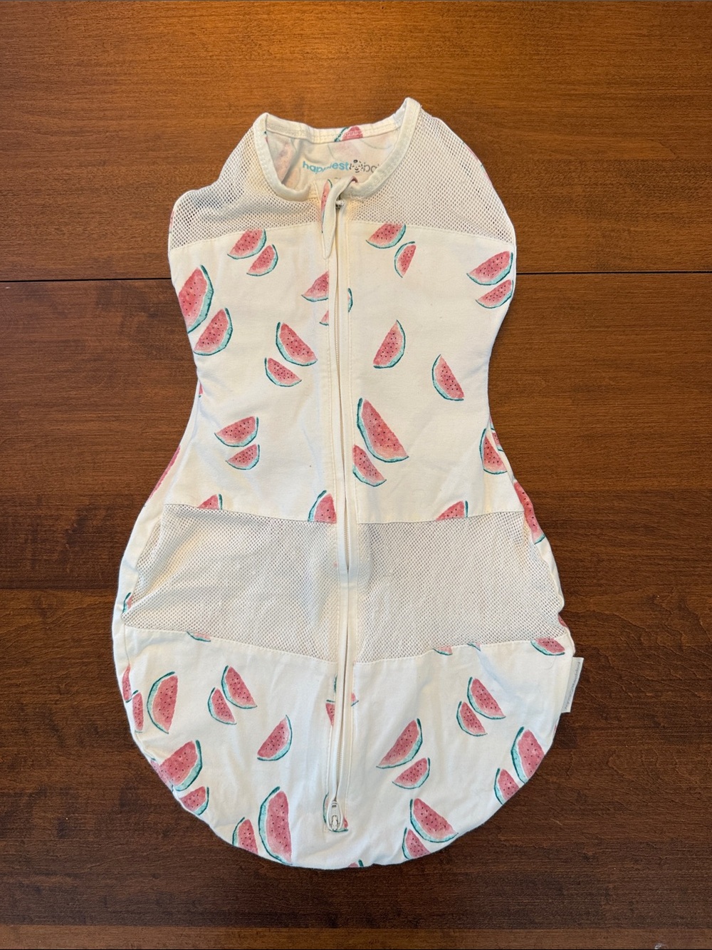 Love to dream White Swaddle Sack with Pink & Green Watermelon Print